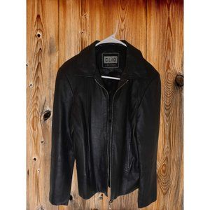 Clio Genuine Women's Leather Jacket Size Medium with Zippered Front